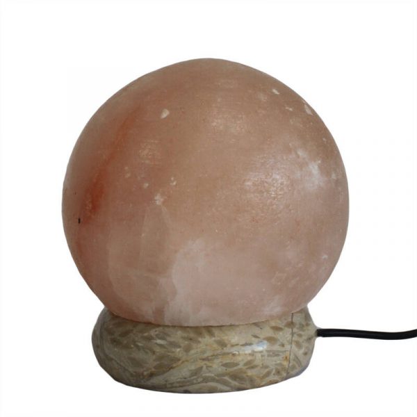 Lámpara de sal de bola USB de calidad - 8 cm — BLANCA