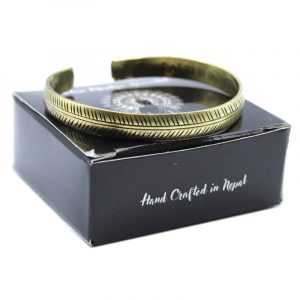 Pulsera Mantra Armonía Tibetana Hoja Tribal Delgada