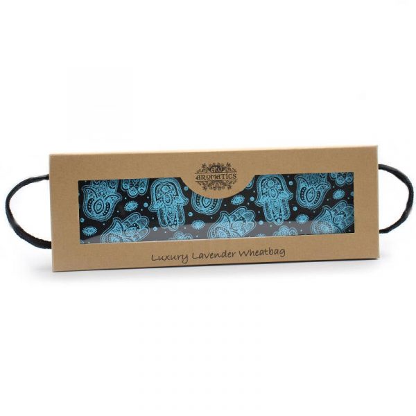 Bolsa de trigo de lavanda de lujo en caja de regalo - Hamsa