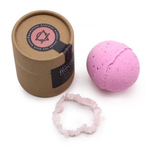 Bomba de baño con pulsera de gemas — BERGAMOTA - CUARZO ROSA
