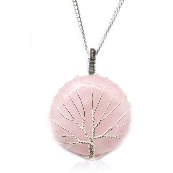 Collar árbol de la vida - Cuarzo Rosa