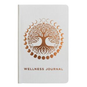 Cuaderno de Bienestar Blanco - 120 páginas - Árbol de la Vida en oro rosado